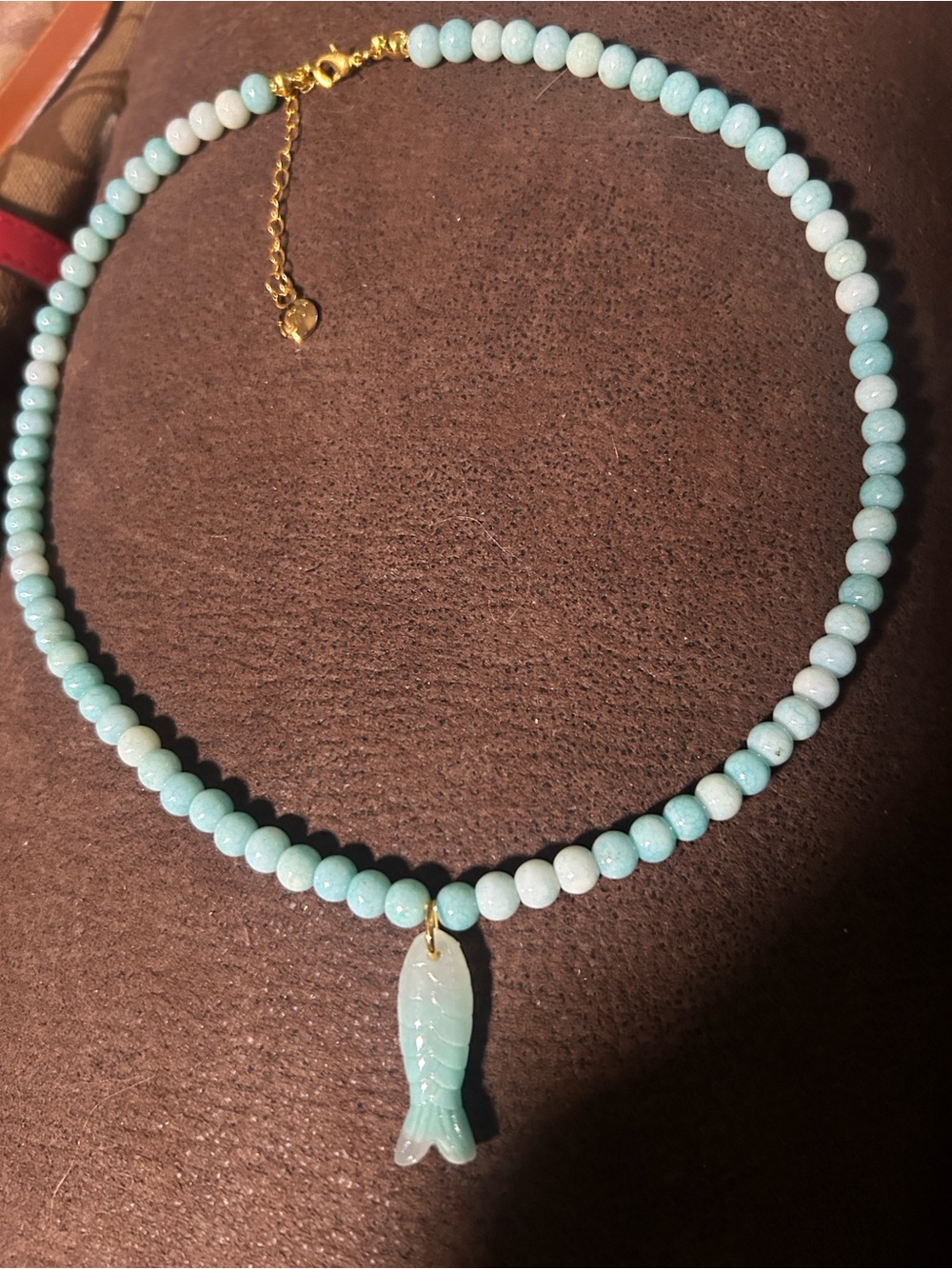 MAYAMAR Turquoise Beaded Necklace with Fish Pendant NEW